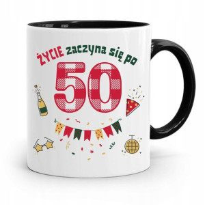 Na Urodziny 50 50te 50-te Kubek Czarny Prezent