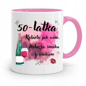 Na Urodziny 50 50te 50-te Kubek Różowy Prezent