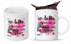 Na Urodziny 60 60te 60-te Zestaw Skarbonka + Kubek