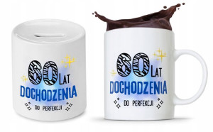 Na Urodziny 60 60te 60-te Zestaw Skarbonka + Kubek