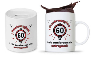 Na Urodziny 60 60te 60-te Zestaw Skarbonka + Kubek