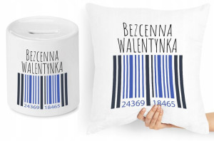 Na Walentynki Zestaw Poduszka + Skarbonka Prezent