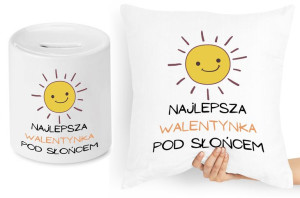 Na Walentynki Zestaw Poduszka + Skarbonka Prezent