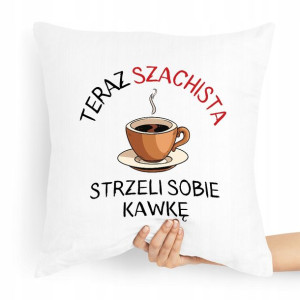 Poduszka Dla Szachisty Strzeli Sobie Kawkę