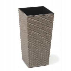 Donica Finezja 19x19 Cm Rattan- Eco Wood Szary