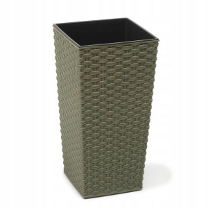 Donica Finezja 19x19 Cm Rattan- Eco Wood Zielony