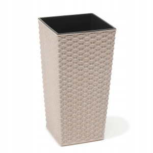 Donica Finezja 25x25cm Rattan- Eco Wood Biały