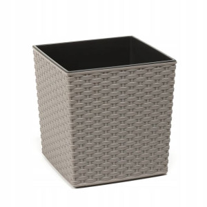 Donica Juka 19x19 Cm Rattan Eco Wood Kolor Szary