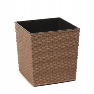 Donica Juka 30x30 Cm Rattan Eco Wood Kolor Drewno