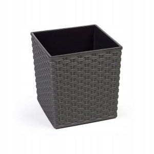 Donica Juka Średnica 30 Cm Rattan Grafit