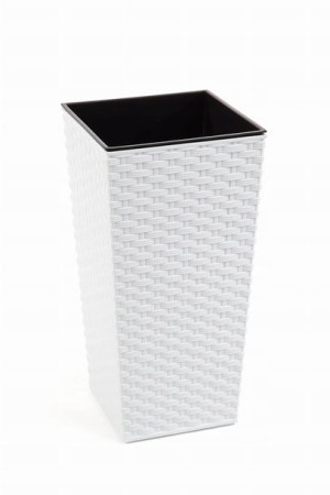Donica Finezja Średnica 25 Cm Rattan Biały
