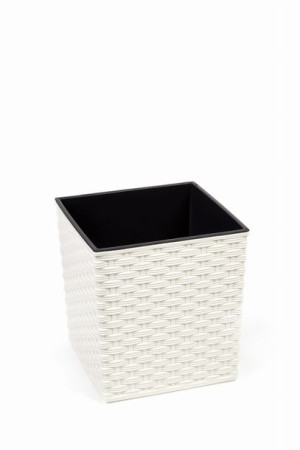 Donica Juka Średnica 19 Cm Rattan Kolor Kremowy