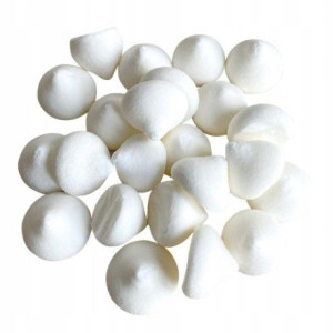 DEKORACJA CUKROWA bezy beziki MAŁE 2cm białe - 50g