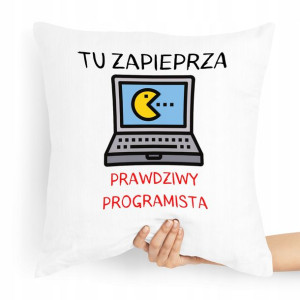 Poduszka Prezent Tu Robi Prawdziwy Programista