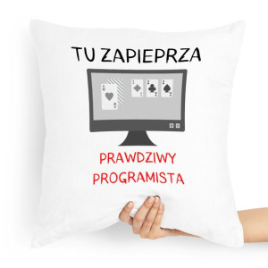 Poduszka Prezent Tu Robi Prawdziwy Programista