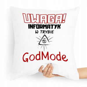 Poduszka Uwaga Informatyk W Trybie God Mode