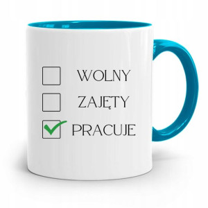 Pracownika Kubek Błękitny Wolny Zajęty Pracuję