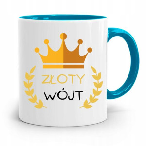 Wójta Kubek Błękitny Prezent Złoty Wójt