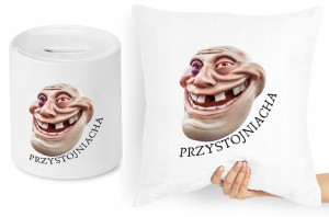 Zabawny Zestaw Poduszka + Skarbonka Prezent