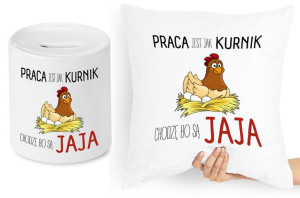 Zabawny Zestaw Poduszka + Skarbonka Prezent