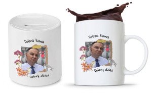 Zestaw Andrzej Duda Pis Prezent Kubek + Skarbonka
