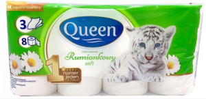 Papier toaletowy 3 warstwowy zapachowy Rumiankowy Queen 8 szt.
