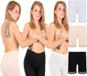 Pantalony Przeciw Otarciom, Wyszczuplajace 3pak - M - - Koronka -