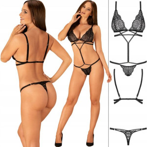 Obsessive Teddy Mixty Czarne Koronkowe Body L/XL
