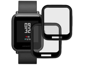 2x Elastyczne Szkło 3D Alogy Full Glue do Xiaomi Amazfit Bip U Black