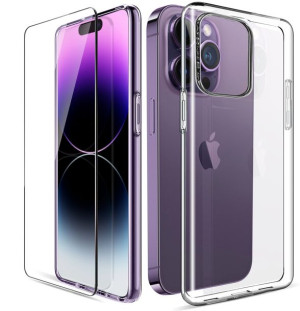 Etui SILICONE Case + Szkło do iPhone 14 Pro Max