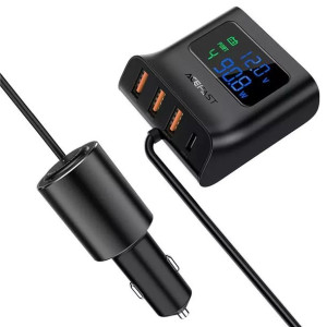 Acefast ładowarka samochodowa 90W USB Typ C / 3x USB / gniazdo zapalniczki