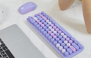 Bezprzewodowy zestaw klawiatura + myszka MOFII Bean 2.4G (Fioletowy)