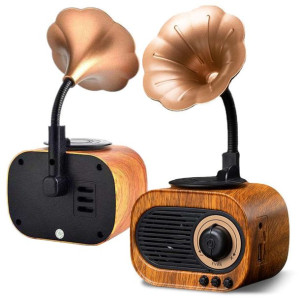 Głośnik Bezprzewodowy Retro BT SD 5W Bluetooth 5.0 Mini-B5 Radio FM Brązowy