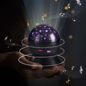 Lampka nocna dla dzieci Projektor gwiazd nieba LED głośnik Bluetooth USB
