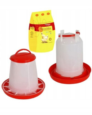 Zestaw karmidło 1KG poidło 1,5L wit dla piskląt