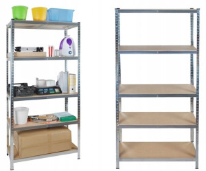 Regał Magazynowy 220x100x45 Metalowy 5 Półek 2w1