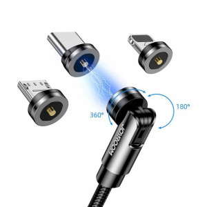 3w1 magnetyczny kabel przewód USB - 2,4A 1,2m