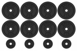 Obciążenie żeliwne 45KG ZESTAW talerzy krążek 28mm