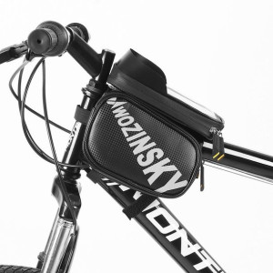 Torba rowerowa Wozinsky na ramę z etui na telefon 1,5 l czarny (WBB21BK)