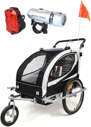 Przyczepka Rowerowa Pro 3w1 Amortyzacja + Ledy