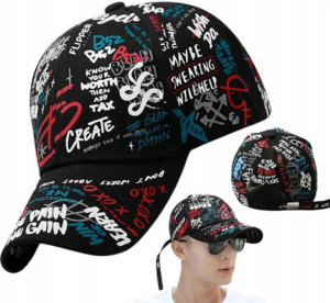 Czapka z daszkiem Graffiti BEJSBOLÓWKA napisy PUNK