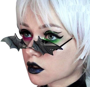 Okulary bezramkowe Punk retro batman nietoperz