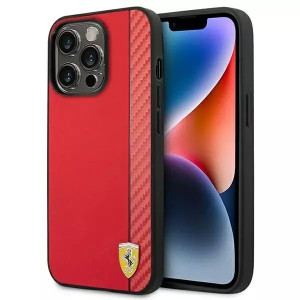 Etui na telefon Ferrari iPhone 14 Pro 6,1" czerwony/red hardcase Carbon