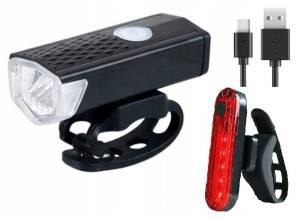 Lampka Rowerowa Led Przód Tył Zestaw Do Roweru Usb