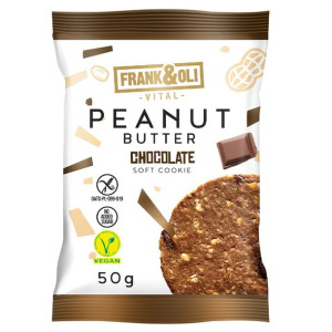 Wegańskie bezglutenowe ciastko z pastą orzechową i czekoladą Frank&Oli, 50g