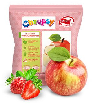 Chipsy z jabłka z sokiem truskawkowym Crispy Natural 18g