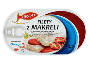 Filety z makreli z suszonymi pomidorami Graal 170g