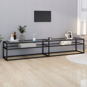Szafka pod TV, przezroczysta, 220x40x40,5 cm, szkł