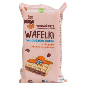 Wafelki z kremem kakowo-orzechowym słodzone erytrytolem Super Fudgio BIO