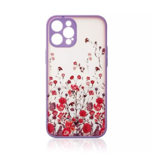 Design Case etui do iPhone 12 pokrowiec w kwiaty fioletowy